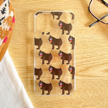 【受注製作品】マンドリルのiPhoneケース《Android対応》ハードケース スマホケース 動物 猿 申年 干支 雑貨の画像