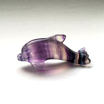 マルチカラーフローライト ドルフィン（イルカ）カービングA fluorite dolphin carvingの画像