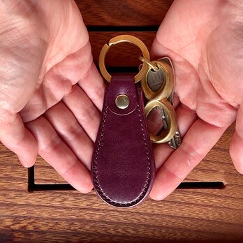 Shoes horn Key ring【レザーシューホーン/キーホルダー 】"purple"の画像
