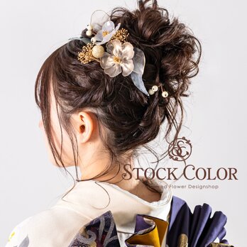 アメリカンフラワー ヘッドドレス ヘアアクセサリー 髪飾り＊ウェディング 結婚式 白無垢 成人式の画像