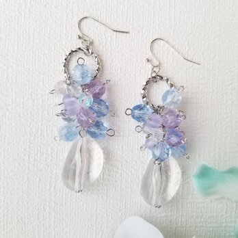 煌めきの紫陽花のピアス イヤリング p24407の画像