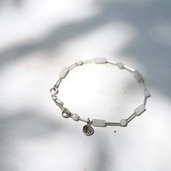 -Burma jade- silver braceletの画像