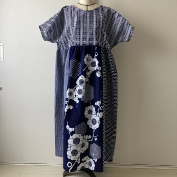 浴衣のゆったりワンピース　梅の画像