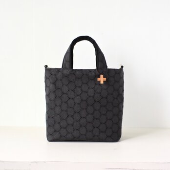 サークルレースのお散歩ミニトートバッグ＊墨黒の画像
