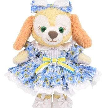 クッキーアン 服 着せ替え コスチューム メリージェーン靴付 勿忘草ドレス ブルー 本体無 Sサイズ用 送料無料の画像