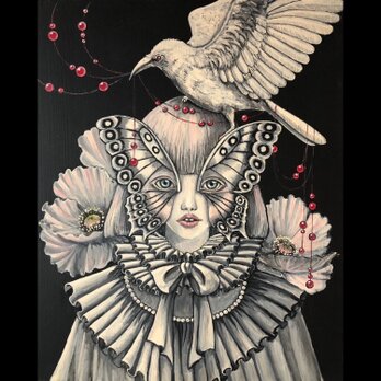 「魔女」F3サイズ アート作品 原画 徳島洋子作品 アクリル画の画像