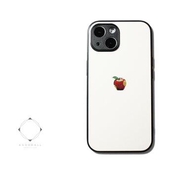 【曲げても落としても割れないガラス・カメラフルカバーver】iPhoneケース（オフホワイト）耐衝撃12/13/14/15/16の画像