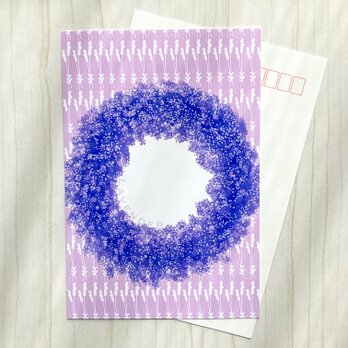 ラベンダーリース　ポストカード　2枚入の画像