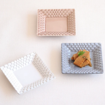 【大特価】【新品】 洋風スクエアプレート 3枚セット 【紙箱】サイズ：約14×14×h2.2cm　重量：約222gの画像