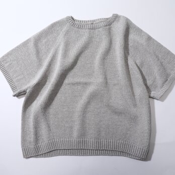 【再再販♡】冷感素材＆通気性◎コットン100％ギマ加工　ラグランポンチョプルオーバー（24112）アッシュ杢グレーの画像