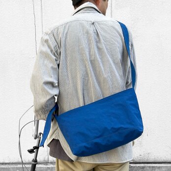 DRIFTER-S：ブルー（KONBU　撥水加工ナイロン素材ショルダーバッグ）＜受注製作＞の画像