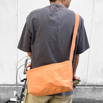 DRIFTER-S：オレンジ（KONBU　撥水加工ナイロン素材ショルダーバッグ）＜受注製作＞の画像