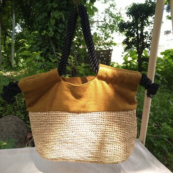 マダガスカル産ラフィアとリネンのロープトート（　L  ropetote　）の画像