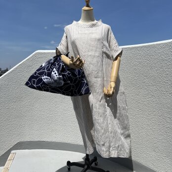 エコバック　あずま袋　蝶々(ちょうちょ)柄 その１　浴衣の反物より　サステナブルの画像