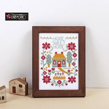 ♥クロスステッチキット♥ミニ額で楽しむ HOME SWEET HOME♥No.730の画像