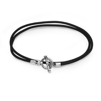 レザーブレスレット メンズ/シルバー925 牛革 黒/シルバーアクセサリー/男性へのプレゼント/RE24の画像