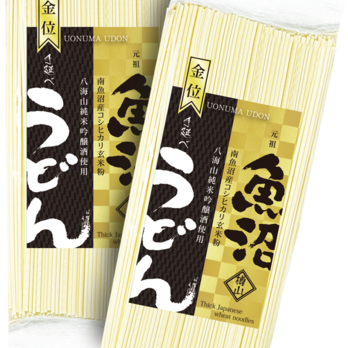 【ご自宅用】元祖 魚沼うどん　（200ｇ袋×6袋／ごまとくるみたっぷりな味噌つゆ１本2００ml）の画像