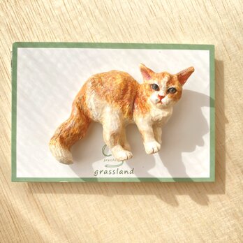 キャラメルマキアート（木彫りの猫のブローチ）の画像