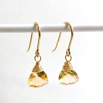 ［14kgf］宝石質シトリンの一粒ピアス/イヤリングの画像