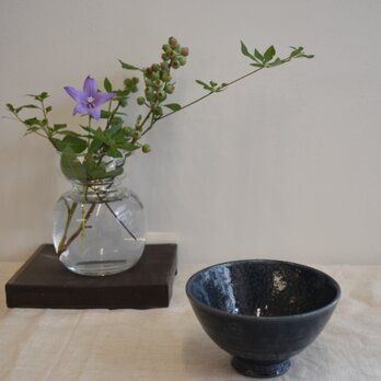 お茶碗　美濃焼　ルリ釉（青）の画像