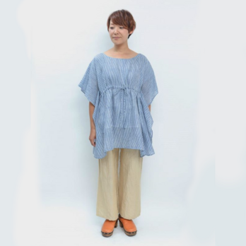 bighug バタフライ ガーゼポンチョ★ストライプの画像