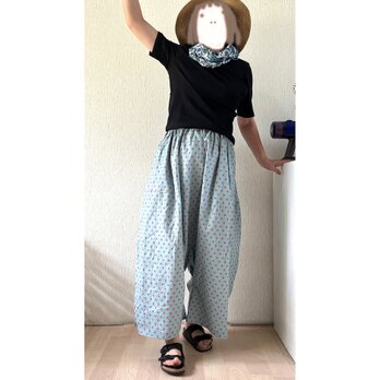 SALE  サルエルパンツ ドット（水玉）ミント✖️ベリーの画像