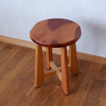 桜の丸座スツール