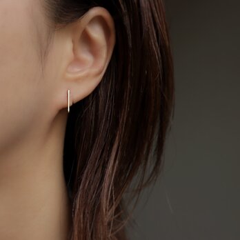 【14kgf】つけっぱなしOK! キャッチレスbarピアス -Long type-の画像