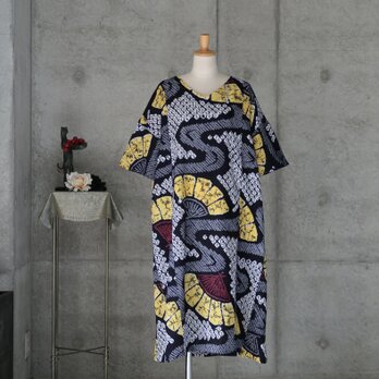 着物リメイク　有松絞りのワンピース　L〜LLの画像