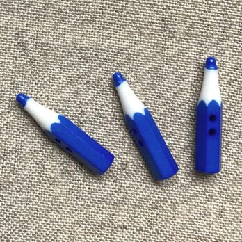プラスチック　キッズ ボタン ペンシル細 ブルー 5個 B-0453 青 えんぴつ 鉛筆 文具 入学 入園の画像