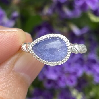 タンザナイト　しずくカボション　2.79ct　シルバーSV925リングの画像