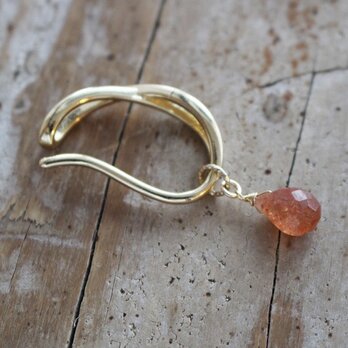 ✨太陽の石✨サンストーン＜ドロップブリオレット＞のイヤーカフ