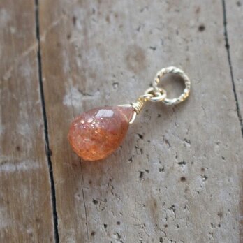 ✨太陽の石✨サンストーン＜ドロップブリオレット＞のチャーム（K14GF）