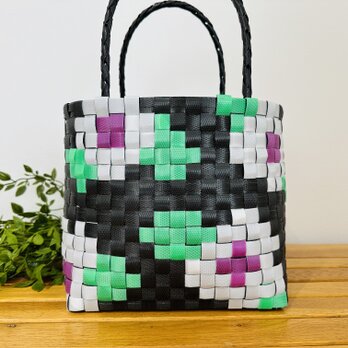 ハイビスカス　ホヌ　ハワイアン★プラカゴ★温泉・スパ・プール・海・スパバッグ　温泉バッグ　プラバッグ　エコバッグ　PPバンド