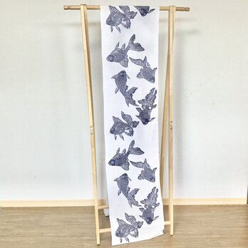 金魚紋浴衣地(B品)の画像