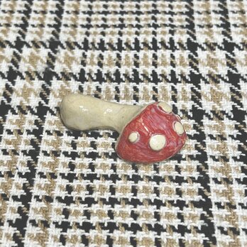 陶器 箸置き　毒きのこ（大）赤【HC010-a】の画像