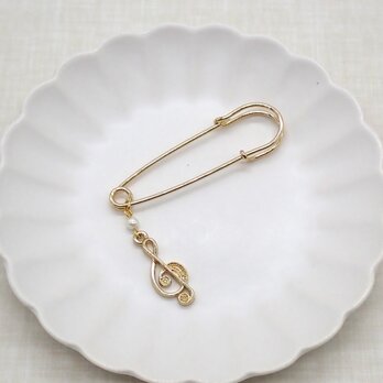 ト音記号チャームブローチ