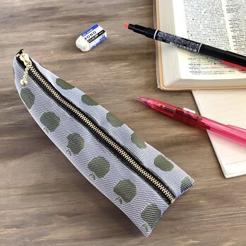 【金のりんご】畳縁　テトラ型　ペンケース　リンゴ　エデン　レトロの画像