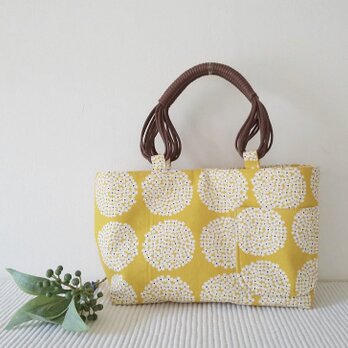 革ひもの持ち手♡北欧柄トートbagの画像