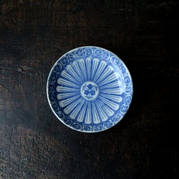 見込みにリーフ◆伊万里　印判小皿　骨董/antiques 器　丁寧な暮らしに。明治〜大正時代の画像