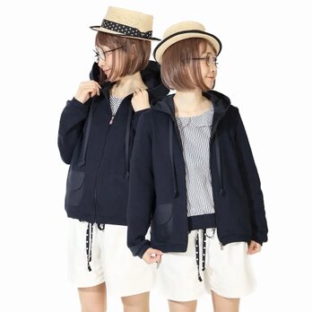 ネイビーZIPフードパーカー♡の画像