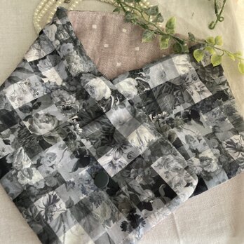 ✳︎ハンドメイド✳︎ネックウォーマーリバティアーカイブギンガム黒4重ガーゼの画像