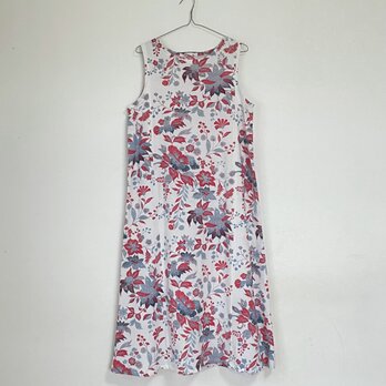 ＊浴衣リメイク＊唐花模様浴衣のワンピース（Lサイズ・綿絽）