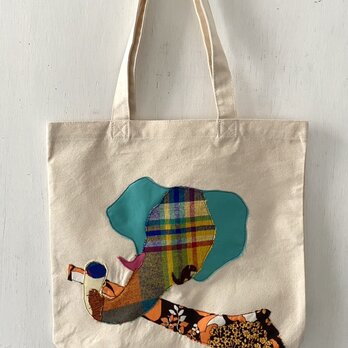 totebag /ヴィンテージファブリックのパッチワーク　トートバッグ■tf-373bの画像