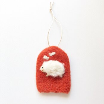 ふわふわラムキンとちょうちょ　keycase   lambkin  ブラットオレンジの画像