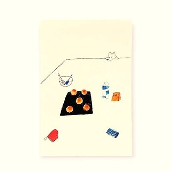ポストカード「⑫パンを焼いた日」3枚～　絵葉書｜紙雑貨｜イラスト