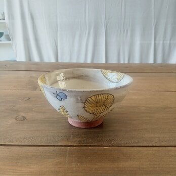 粉引飯茶碗(タンポポ)の画像
