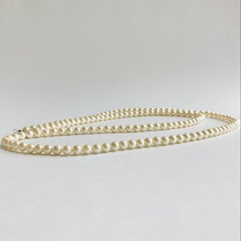 貝パール2Wayロングネックレス/約6.5mm約100cm/クリームツートン/R/made in japanの画像