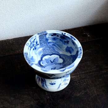 蝶と風景◆伊万里　染付盃洗　骨董・antiques 古民家　古道具　インテリア　山々　江戸期の画像