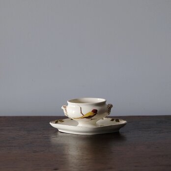 HB&Cie ショワジールロワ 手彩色 鳥 ムタディエール Oxford フランス アンティーク 0501848